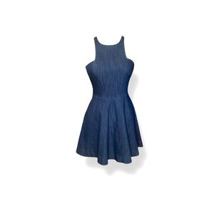 𝐄𝐋𝐈𝐙𝐀𝐁𝐄𝐓𝐇 𝐀𝐍𝐃 𝐉𝐀𝐌𝐄𝐒 Britt Fit and Flare denim minidress